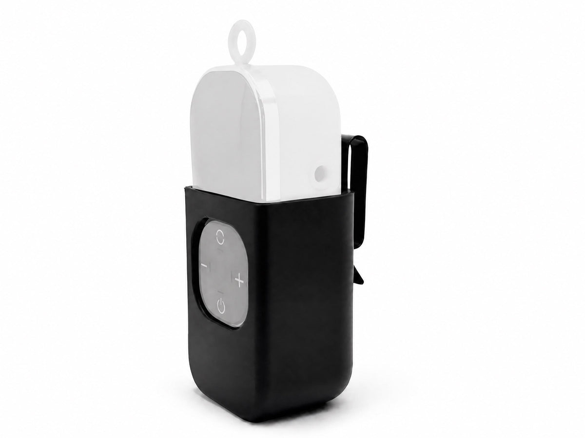 Black BabyBuddha waistband holder with pump installed