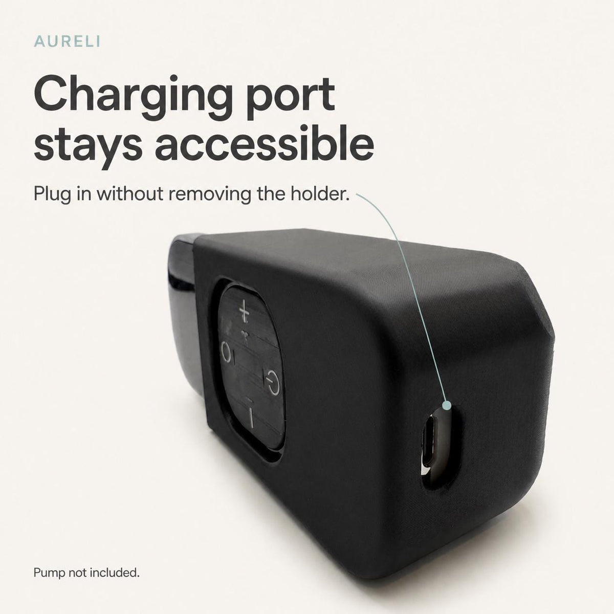 Charging port access in black holder