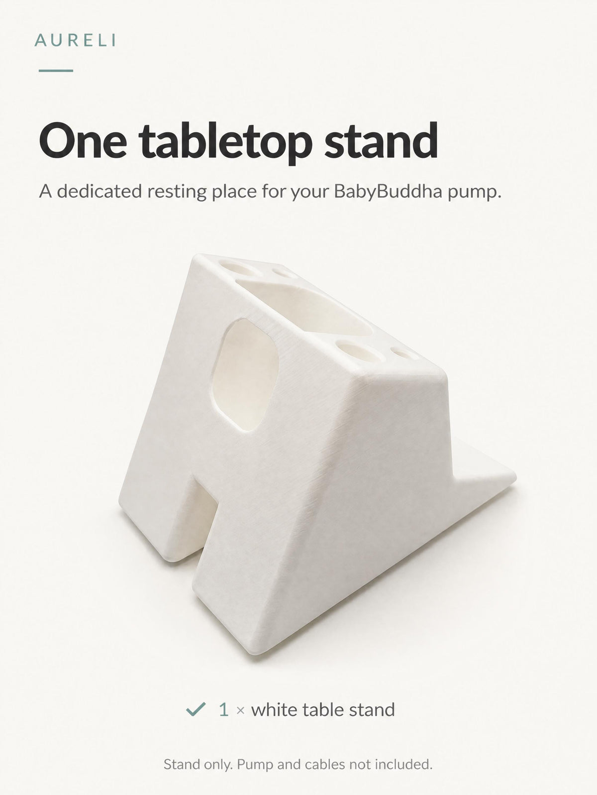 One white tabletop stand included